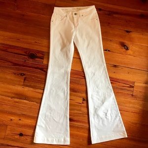DL white high-rise denim flares